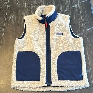 Kids Patagonia Retro-X Vest - Natural Classic Navy
